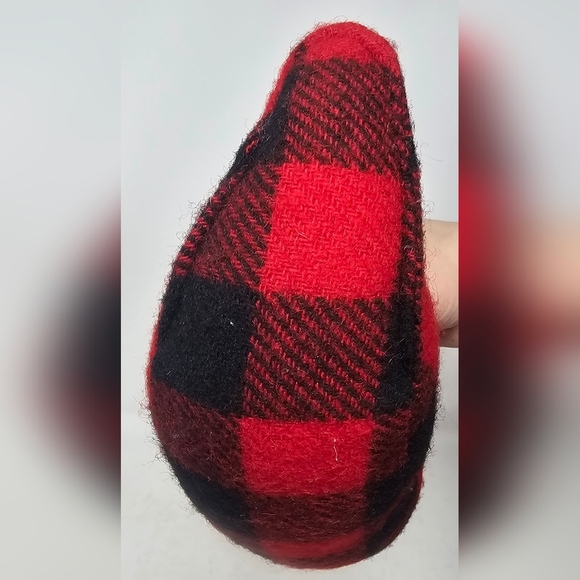 Vintage Woolrich 12" Red/black Plaid Striped Duck Pillow Doorstop EUC - Picture 7 of 11